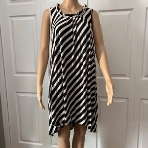 Evolution by Cyrus black and off white stripe sleeveless dress size M